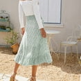 thumbnail image 4 of VUPSGEZ Ruffle Flowy Casual Long Skirt Fashion Women Floral Chiffon Skirt Summer Lady Leisure High Waist Beach Skirt Juniors’ Knit Maxi Skirt(Green,M), 4 of 6