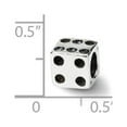 thumbnail image 2 of Sterling Silver Reflections SimStars Dice Bead Charm - Measures 6.36x6.36mm Wide, 2 of 2