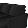 thumbnail image 2 of DHP Cooper Reversible Sectional Sofa, Black Velvet, 2 of 9