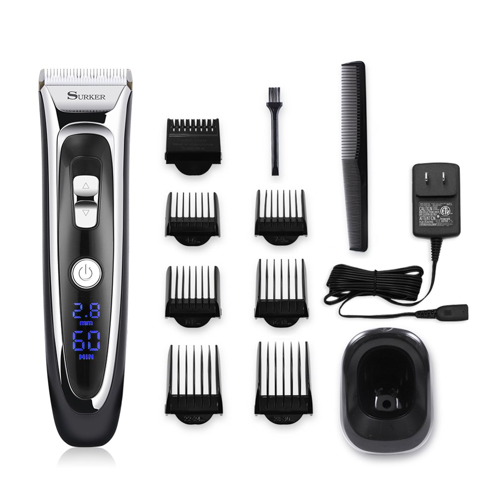 SURKER Hair Clipper Set Rechargeable Electric Mens Grooming Kit Hair