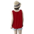 thumbnail image 6 of Asxite Tank Tops for Women Plus Size Sleeveless Solid Color Round Neck Pleated Wide Strap Casual Blouse, 6 of 6