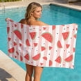 thumbnail image 4 of Cififendec Tropical Watrmelon Beach Towel, Vibrant Oversized Travel Foldable Skin-Friendly Quick Dry Absorbent and Sandproof Beach Towel, Summer Essentials, 4 of 5