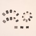 thumbnail image 4 of FCOGIN Medium Square, 24 Pieces, Brown, Beige, Heart, Acrylic False Nail, Press on Nail, 4 of 6
