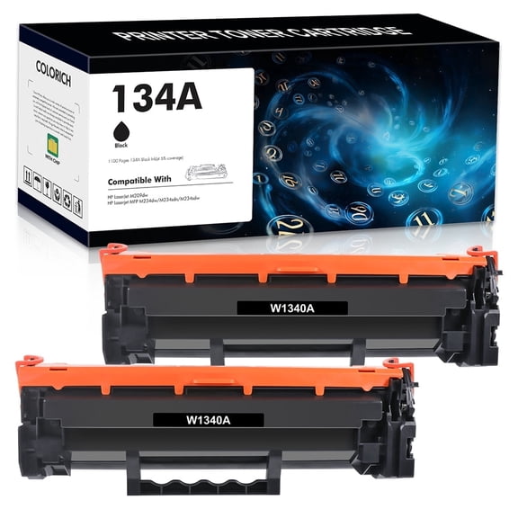 134A 1340A With Chip Toner Cartridge Compatible for 134A 1340A Toner Cartridge for LaserJet M209dw MFP M234dw M234sdn M234sdw Printer (BLACK 2pack)