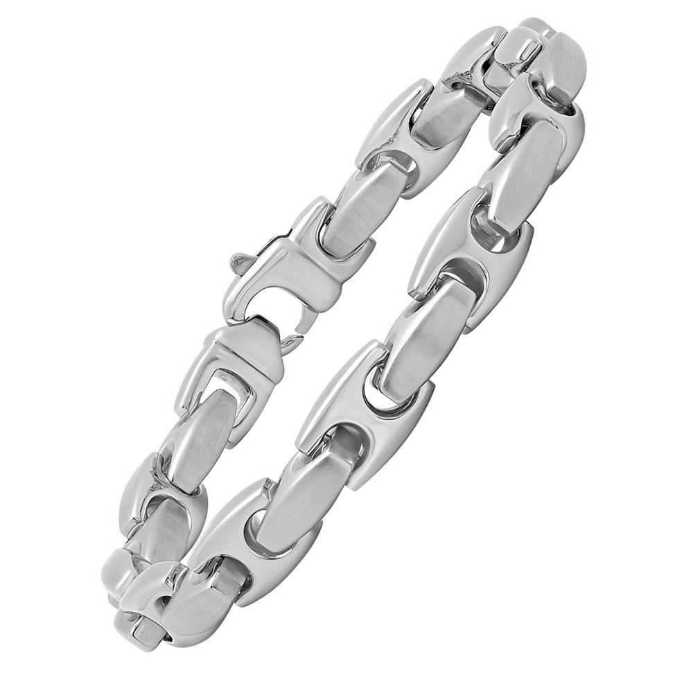 Brilliance Fine Jewelry Stainless Steel Mariner Link Bracelet, 9"