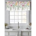 thumbnail image 4 of Spring Flowers Curtain Valances for Windows, Colorful Botanical Floral Leaves Vines Kitchen Valance Window Treatment, Light Filtering Block Curtains for Bathroom/Bedroom/Living Room 54'' x 18'', 4 of 9