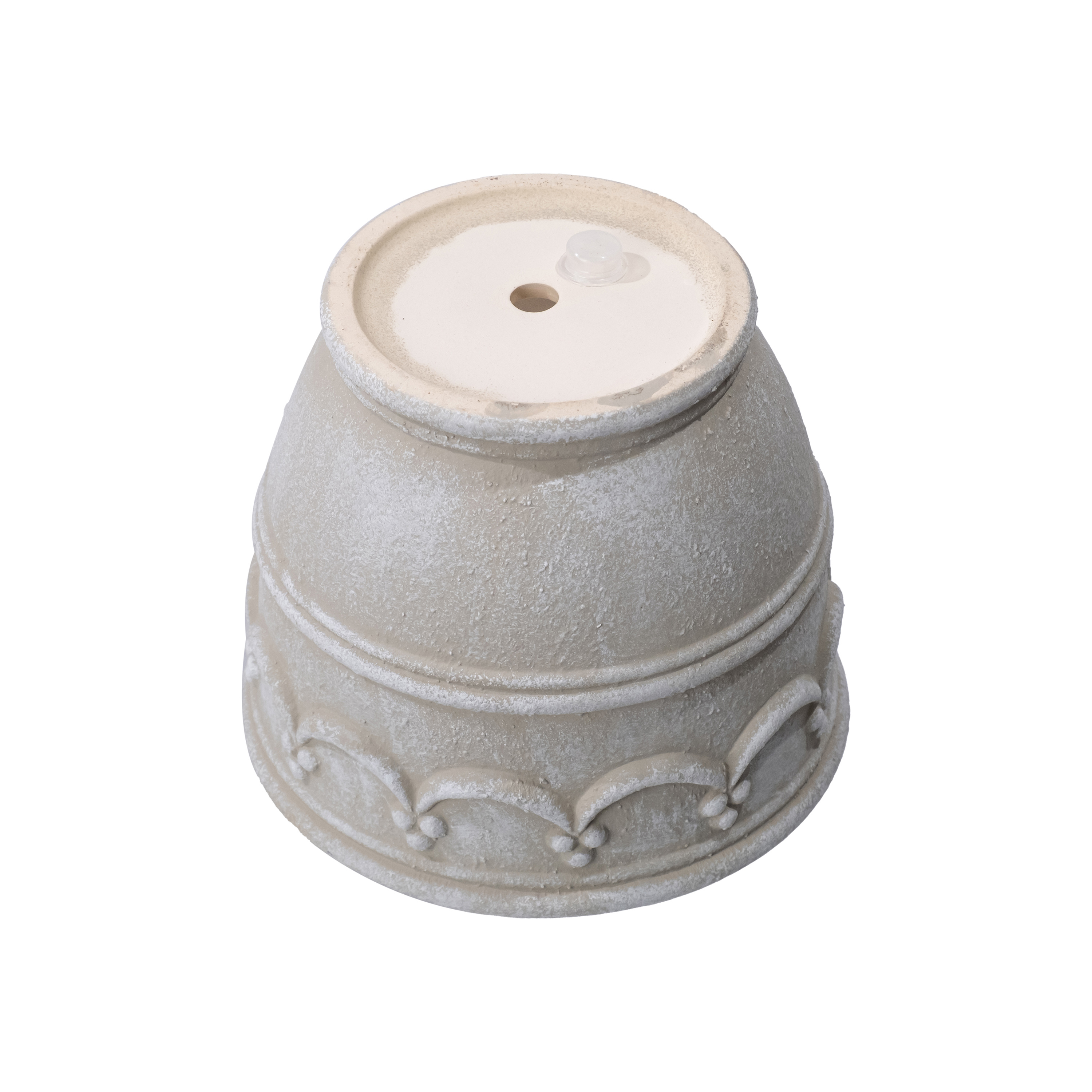 My Texas House 8-Inch Wave Embossed Ceramic Planter, Cream photo 8