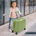 thumbnail image 4 of Aiqidi 18" Kids Ride-On Suitcase Portable Rolling Children's Travel Carry Trolley Luggage Case with Universal Wheels and Password Lock for Aged 3-6 Years (Olive Green), 4 of 16