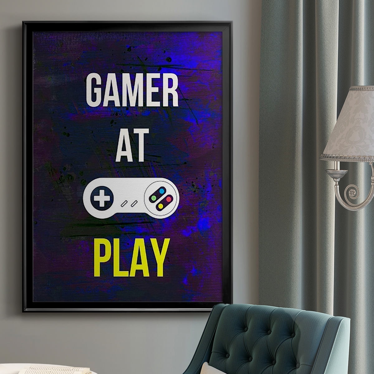 Gamer at Play VI Premium Framed Print, in Gold, Black, or Silver - Ready to Hang