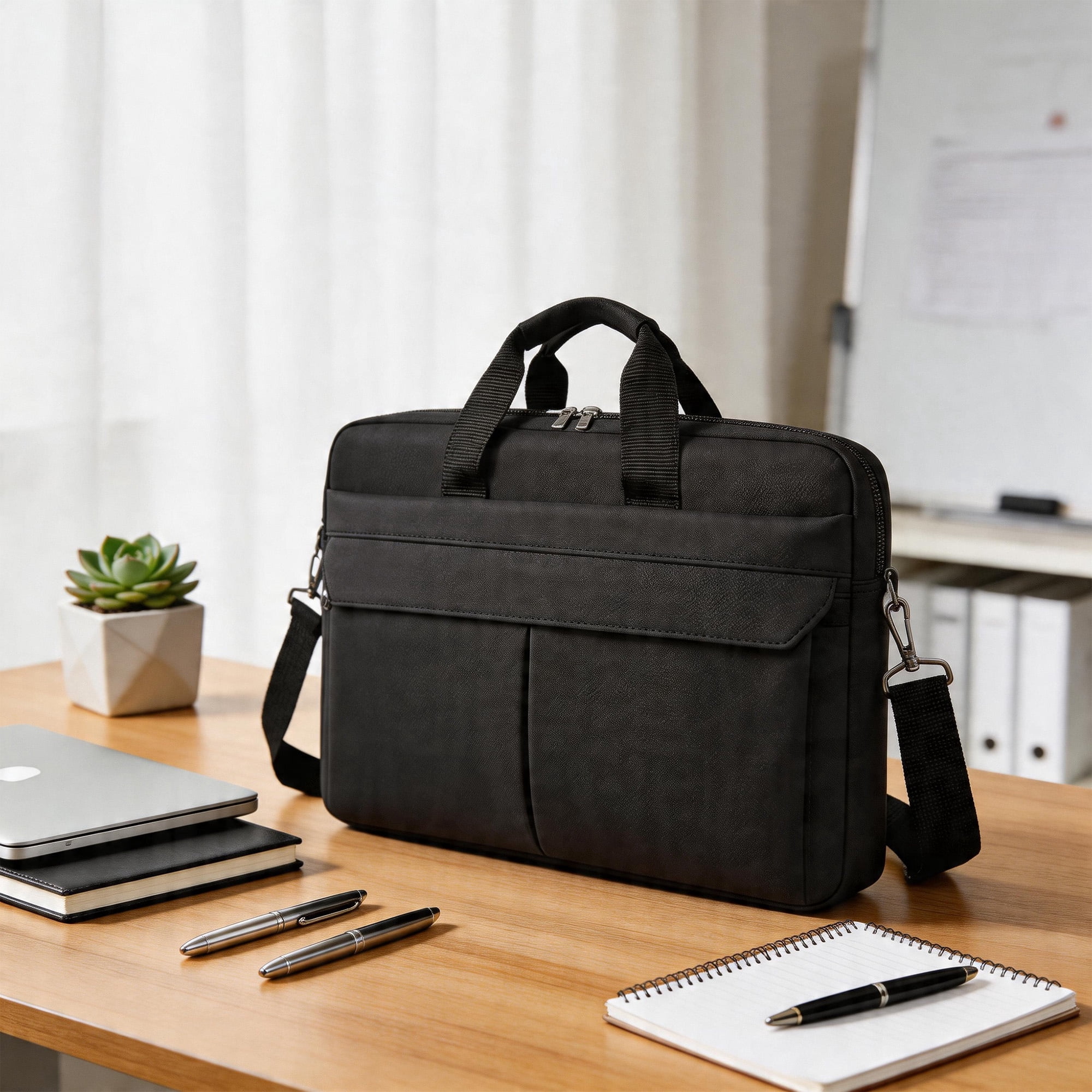 15.6"-16" Laptop Bag, Large Capacity Laptop Case with Padded Handle, Laptop Briefcase Computer Carrying Bag with Shoulder Strap