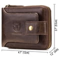thumbnail image 2 of Cartera BULLCAPTAIN de piel auténtica con bloqueo RFID, color marrón, 2 of 7