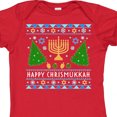thumbnail image 4 of Inktastic Happy Chrismukkah Sweater Style with Menorah and Trees Boys or Girls Baby Bodysuit, 4 of 5