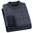thumbnail image 7 of qelini Plaid Sweaters for Men Chunky Crewneck Knitted Sweaters Pullover Long Sleeve Tops Thermal Warm Blouses, 7 of 7
