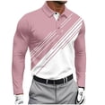 thumbnail image 2 of Golf Shirts for Men Long Sleeve Tshirts Shirt Mens Business Casual Color Block Pullover Button Collared Breathable Athletic Workout Tees Tops, 2 of 6
