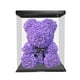 thumbnail image 2 of Oso de rosas con caja, adorable oso de flores preservadas, regalo artificial para bodas y fiestas. Púrpura, 2 of 9