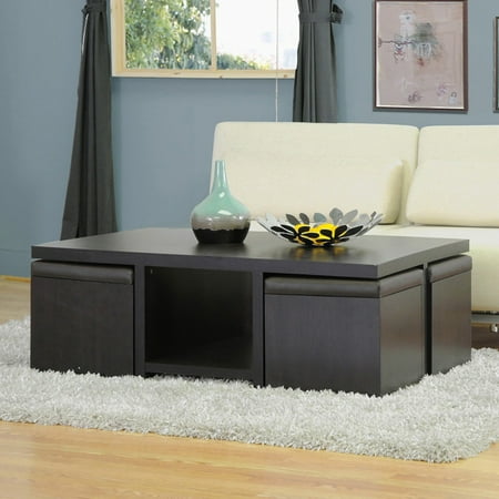 Baxton Studio Prescott Coffee Table and Stool Set