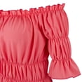 thumbnail image 3 of Pirate Shirt Women Boho Blouse Off Shoulder Ruffle Shirts Pink S, 3 of 4