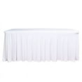 thumbnail image 2 of BalsaCircle 6 ft Fitted White Premium Spandex Rectangle Tablecloth Wavy Table Cover Party Events Decorations, 2 of 8