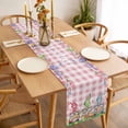 thumbnail image 3 of Easter Bunny Gnomes Table Runner - 48 Inch Long, Kitchen Dining Table Runner Dresser Scarves, Spring Easter Eggs Floral Pink Plaid Farmhouse Decor for Coffee Tables Wedding Party Banquet, 3 of 8