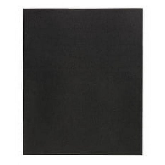 School Smart 2-Pocket Folders, 8-1/2 x 11 Inches, Black, Pack of 25