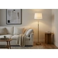 thumbnail image 5 of Mainstays 59.5" Gold Stick Floor Lamp with White Fabric Shade, 5 of 6