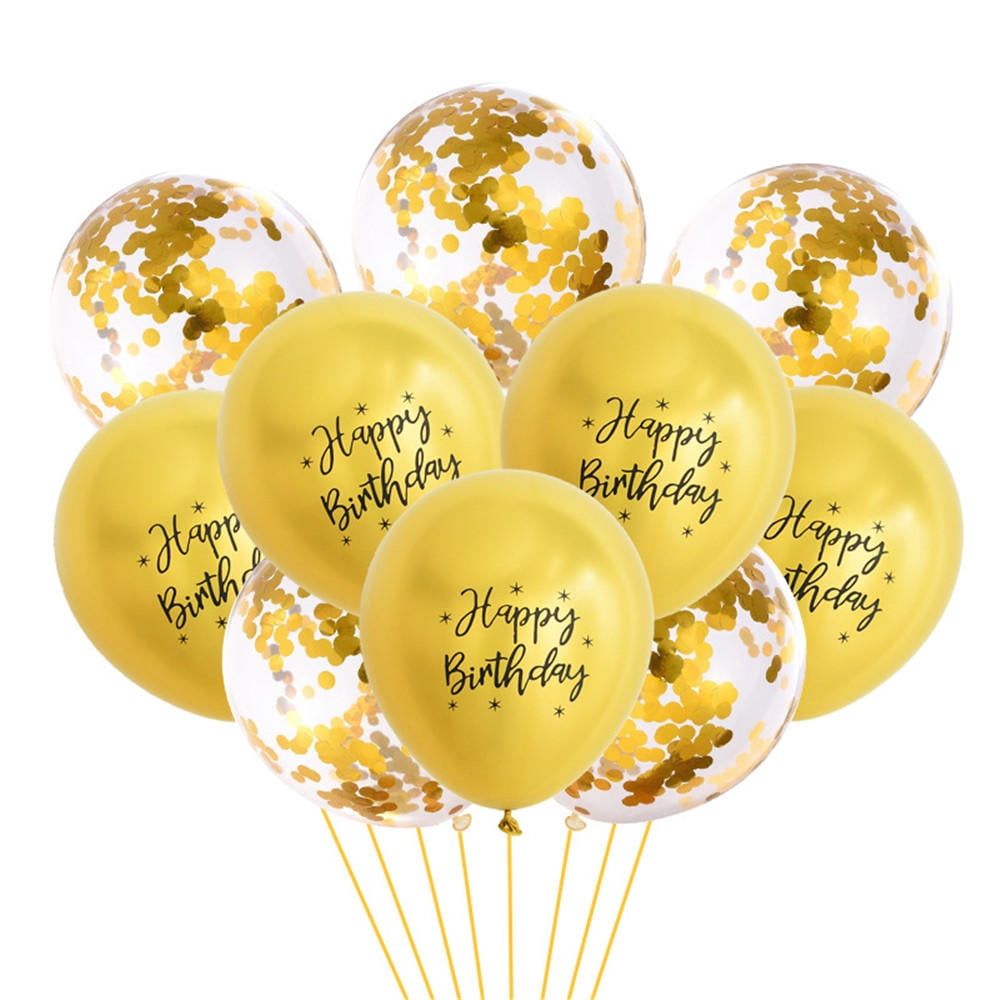 10pcs Ballons En Aluminium Joyeux Anniversaire Numéro De Décoration