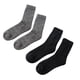 thumbnail image 1 of 2 pares de calcetines de lana gruesa para hombre Calcetines de color sólido cálido Accesorio de ropa (gris y oscuro), 1 of 1