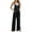 Black2, variant on Diufon Women's Rompers Solid Color Button Overalls with Pockets Sleeveless Lace-Up Strap Bodysuits
