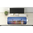thumbnail image 2 of Urban Computer Mouse Pad, City Skyline of Shanghai China on Huangpu River Dusk Famous Travel Destination, Rectangle Non-Slip Rubber Mousepad Large, 31" x 12", Blue Pink Yellow, by Ambesonne, 2 of 2