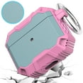 thumbnail image 5 of SaniMore for Airpods 3rd Generation 2021 Case, Rugged PC & Soft TPU Armor Full-Body Cover Built-in Keychain Military Grade Shockproof Protective Shell for AirPods 3 Gen, Green+Pink, 5 of 8