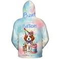 thumbnail image 2 of Happy Birthday Cute Puppy Brittany Spaniel with Cake Gifts Party Hat All Over Print 3D Hoodie Unisex Merch Hoodies Brittany Dog Lover Gifts Idea - 00029, 2 of 6