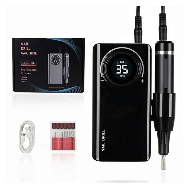 35000RPM Nail Drill Machine With LCD Display, Rechargeable Nail Drill For Gel Nail Polish, Manicure Professional Milling Machine ,Lightweight and Portable