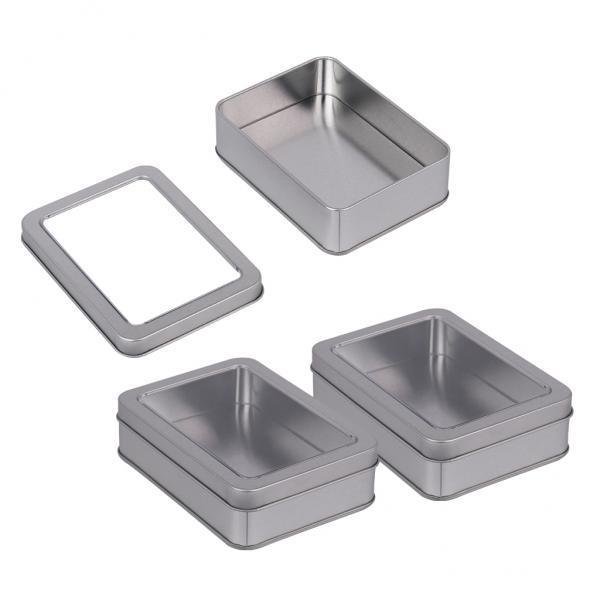2x Paquete de 3 contenedores de de 4.9x3.6 x1.4 pulgadas, contenedores , de almacenamiento pequeño, caja de lata portátil vacía mayimx Almacenamiento de estaño rectangular