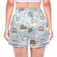 thumbnail image 2 of Women's Silk Pajama Shorts Cloud Cat Pajama Shorts Women's Casual Pajama Shorts with Pockets, 2 of 6