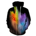 thumbnail image 1 of Sweat à Capuche Imprimé Fumée Coloré à Fermeture Éclair Manches Longues Harajuku Pull Décontracté Col Rond Streetwear Oversize Unisexe, 1 of 5