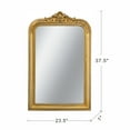 thumbnail image 7 of Lisonu 24x38" Arched Wall Mirror with Ornate Gold Crest, Rococo Style Decorative Accent Mirror, MDF Wood Frame for Entryway, Living Room, or Bedroom, 7 of 7