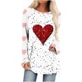 thumbnail image 1 of Diufon Hauts de la Saint-Valentin pour Femmes Manches Longues Col Rond Chandail Chemise Tendance Mignonne Robe Imprimée à Sequins Blouse, 1 of 4