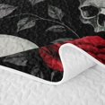 thumbnail image 5 of Homewish Hipple Sugar Skull Twin Quilt Set,Romantic Red Rose Twin Coverlet Set,Halloween Duvet,2pcs, 5 of 7