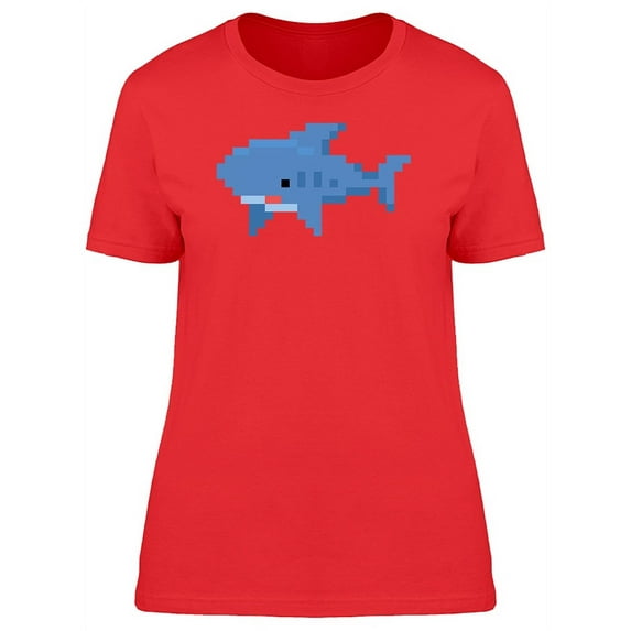 Blue Shark In Pixel Art Tee Women's -Image by Shutterstock