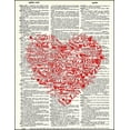 thumbnail image 2 of Typography Love Heart - Dictionary Art Print Printed On Authentic Vintage Dictionary Book Page - 8 x 10.5, 2 of 3