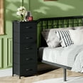 thumbnail image 3 of Eunos Black Tall Dresser for bedroom, 5 Vertical Fabric Drawers Nightstand, Living Room Hallway, 3 of 8