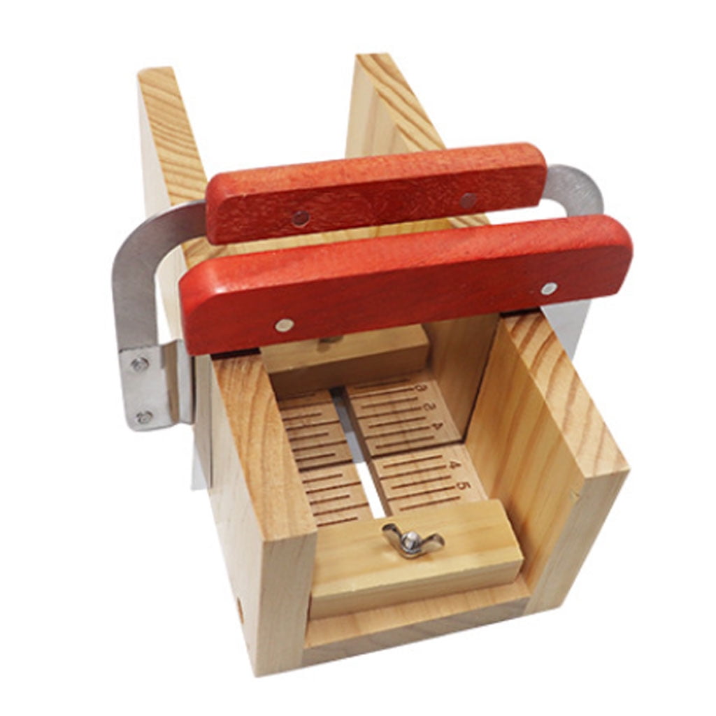 Milue Multi-function Soap Cutter Wooden Box Adjustable Soap Fixed Support Supplies