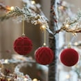 thumbnail image 7 of 2.36Inch Burgundy Velvet Christmas Ornaments Balls Flocked Christmas Tree 12PCS Plastic Balls Xmas Hanging Ornaments Decoration Red, 7 of 7