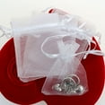 thumbnail image 3 of 50 Pcs Pure Color Organza Wedding Drawable Pouch Jewelry Package Gift Bag, 3 of 5