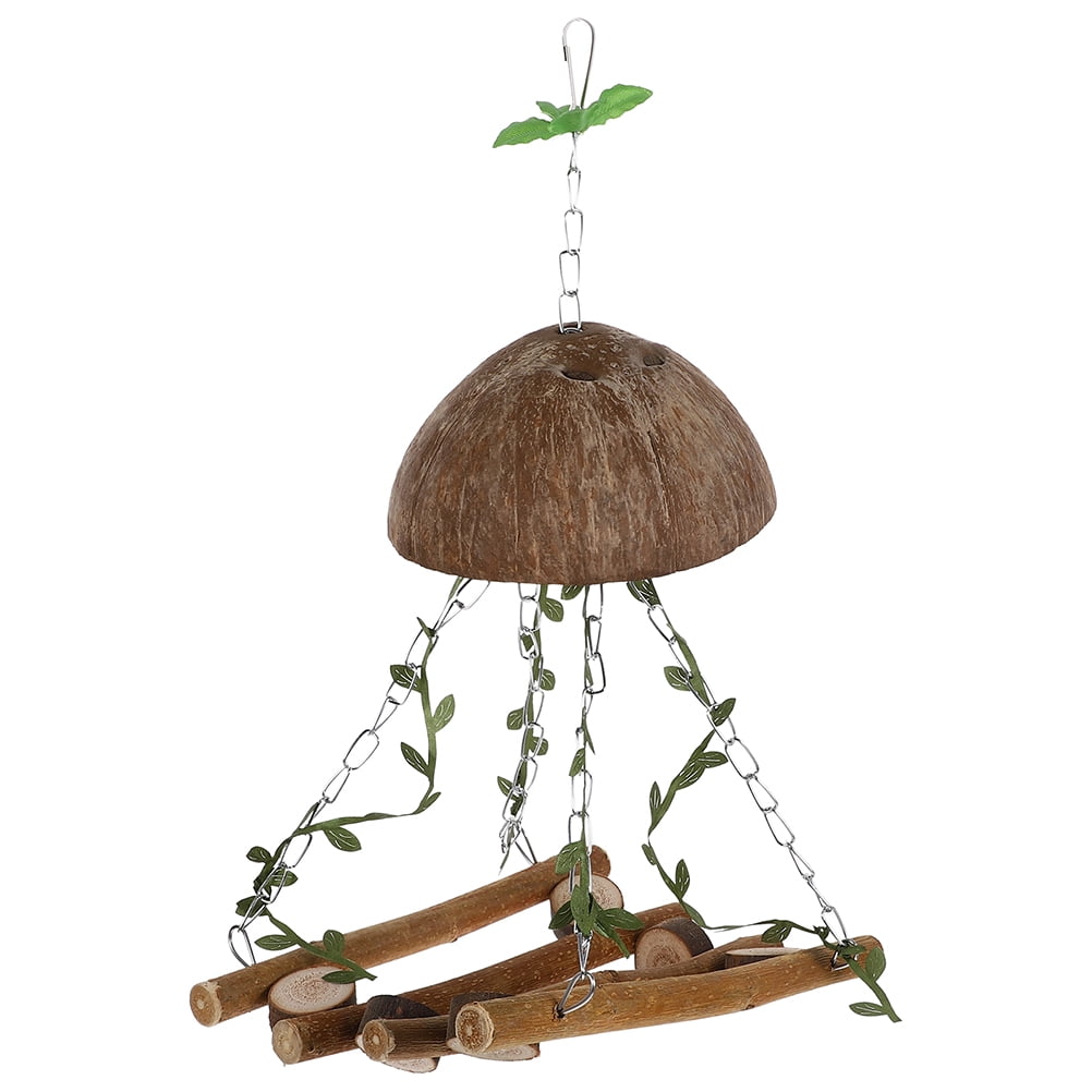 Tineasur Bird Swing Hammock Wood Material with Easy Hanging Coffee Finish