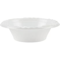 12oz Disposable White Plastic Bowls - Plastic Soup Bowls, Dip Bowls, Ice Cream, Sundae, Light Duty Plastic Dessert Bowls for Baby Showers, Weddings, Birthday Party, Receptions (600)