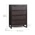 thumbnail image 3 of Teamson Home Hatteras Modern 4-Drawer Dresser with Natural Rattan Inlay Panels, Solid Pine Wood Frame and Acacia Veneer, 3 of 12