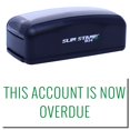 thumbnail image 1 of Large Pre-Inked This Account is now Overdue Stamp, Slim 1854, Ultra Slim Design, Impression Size 1-13/16" by 2-1/2", Up to 25,000 Impressions - Green Ink, 1 of 10
