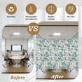 thumbnail image 5 of Teal Paisley Floral Window Privacy Film, Boho Ethnic Tribe Traditional Static Cling UV Sun Blocking Heat Control Window Tint Day and Night, Non-Adhesive One Way Windows Privacy Cover 17.7''x39.3'', 5 of 7