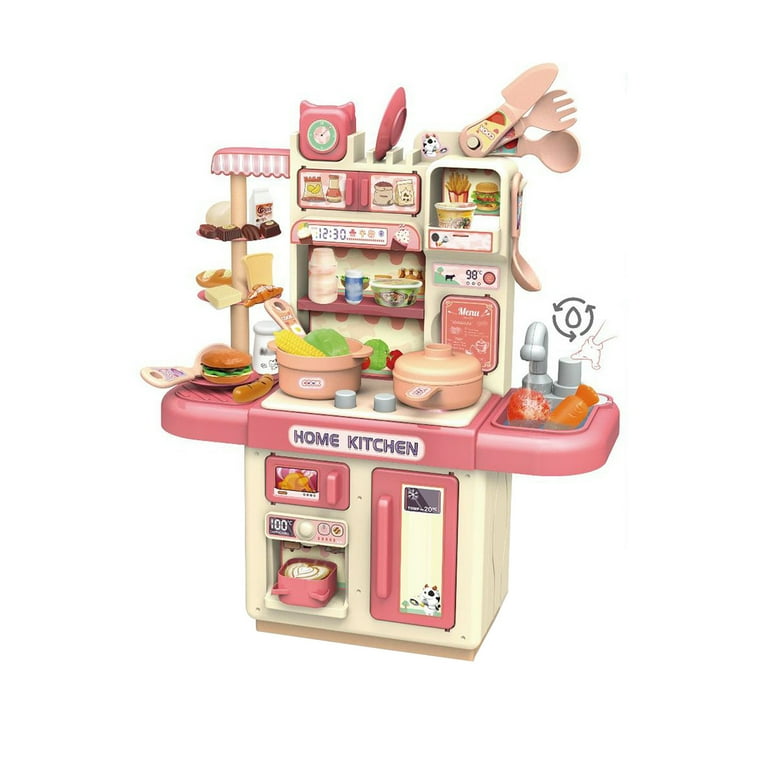 Kitchen Play Set With Accessories- Mini Kitchen Set With Realistic Light  Sound - Indoor Games Kitchen Cooking Playset - Toys For Toddlers Children &  Girls Fun Gifts for Holiday 